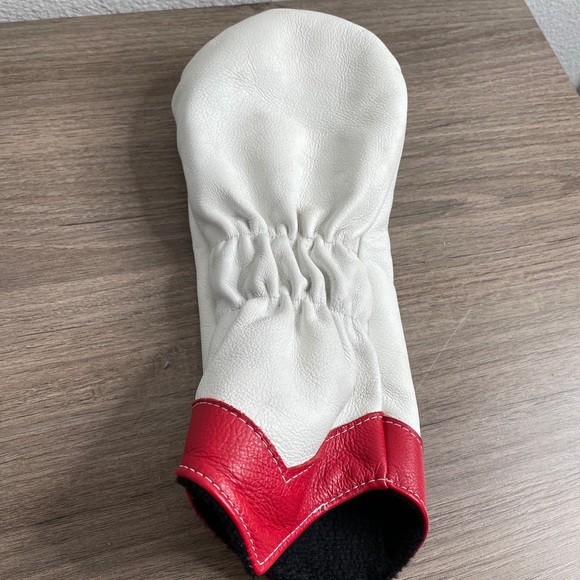 RARE Links and Kings 2015 Wildhead Driver Club Head Cover Red And White Leather - Picture 2 of 3